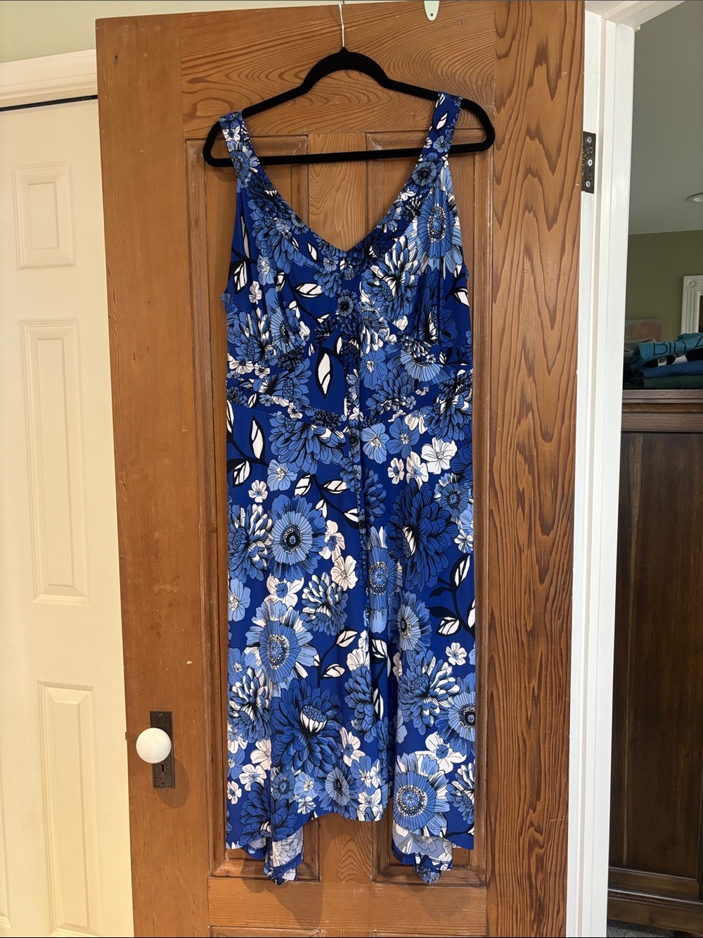 INC International Concepts Blue and White Floral Dress Maxi Dress Size 1X